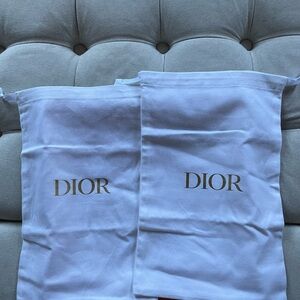 Dior White Bags with Gold Logo